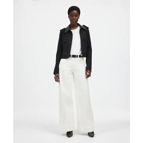 NEW Madewell Women’s Size 0 (24)‎ True White Superwide-Leg Jeans NWT - Picture 1 of 7